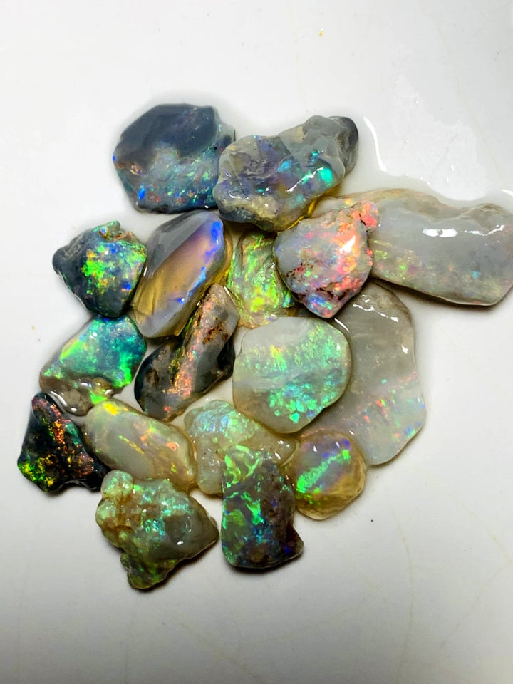 Lightning Ridge Rough Opal Parcel 28cts Cutters Select Bright Stunning colourful material to cut 14x12x3mm to 7x6x2mmmm WAA75