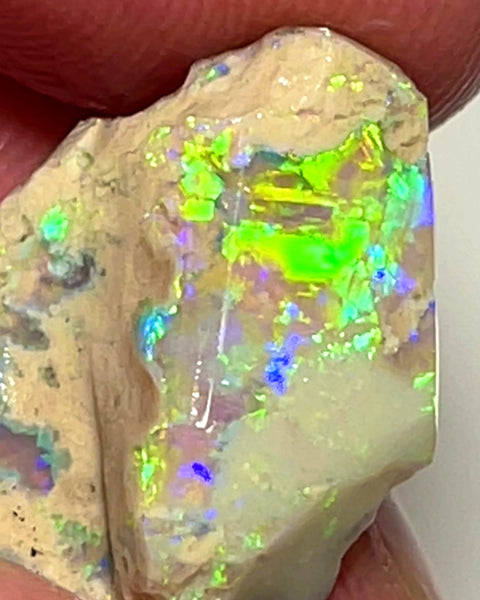 Lightning Ridge 8cts Bright & gorgeous Crystal knobby Opal rough to cut/carve Bright Multicolours 21x13x4mm 1106