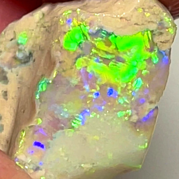 Lightning Ridge 8cts Bright & gorgeous Crystal knobby Opal rough to cut/carve Bright Multicolours 21x13x4mm 1106