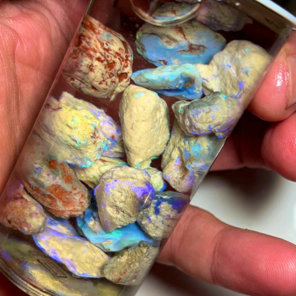 Lightning Ridge Rough Opal Parcel 180cts Beautiful rough Knobby & Seam colour/Multicolours & bars 18x17x8 to 12x11x7 mm WAE45