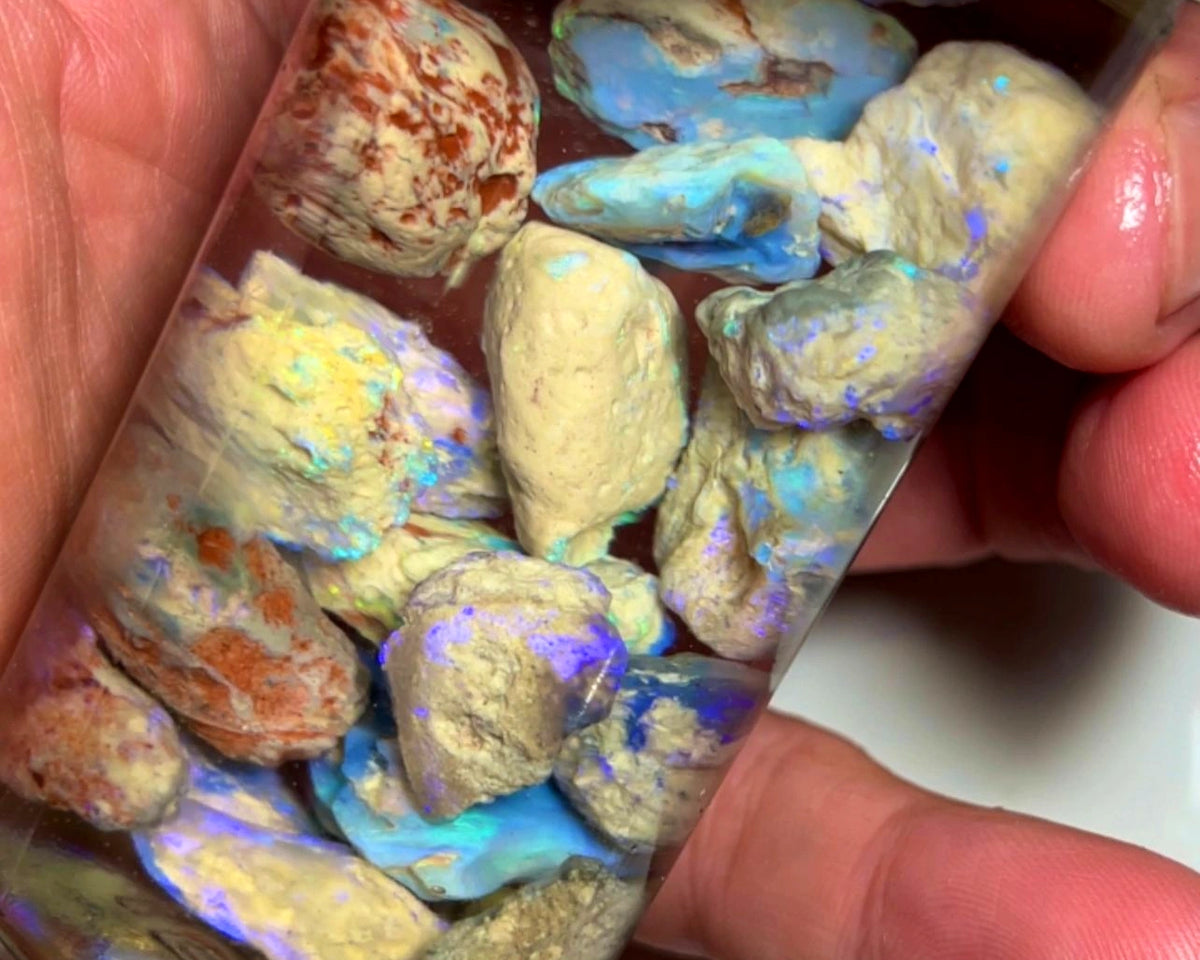 Lightning Ridge Rough Opal Parcel 180cts Beautiful rough Knobby & Seam colour/Multicolours & bars 18x17x8 to 12x11x7 mm WAE45