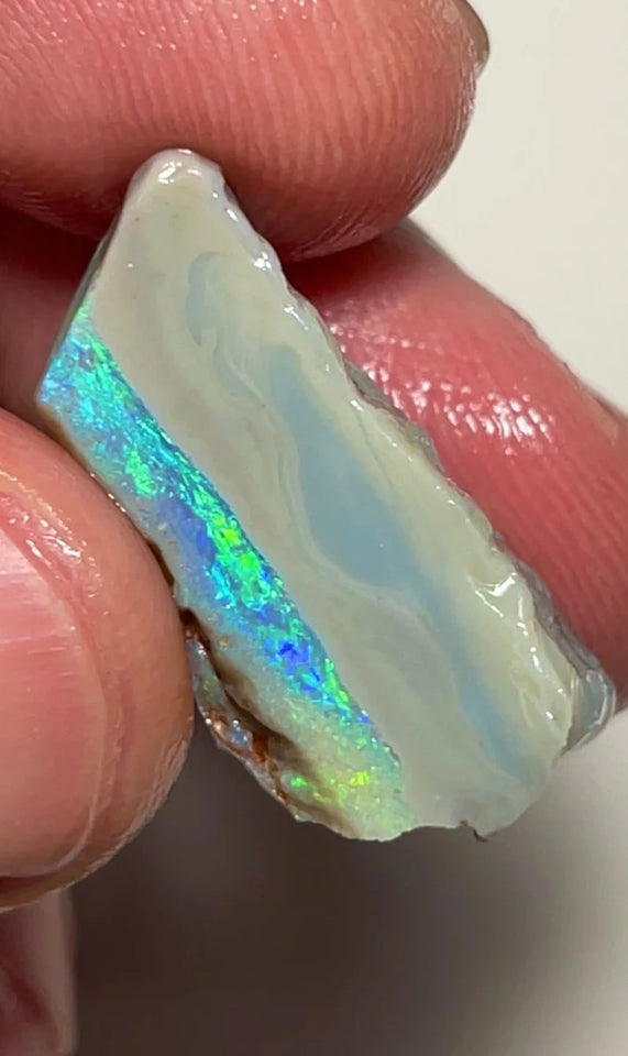 XMAS THANK U AUCITON12 L/Ridge 16.75cts Rough Opal Dark Seam to cut gorgeous Multifires 27x10x9 mm SKU#3731