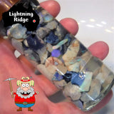 Lighting Ridge Rough Opal Parcel 475Cts Gamble Potch & Colours (Shown In Jar) 25Mm To Chip Size