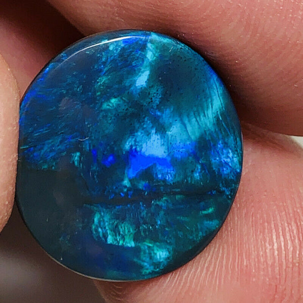 Australian Black Opal Gemstone 7cts  Mulga® Field N2 Body Tone B2 Brightness Gorgeous Green &  Blue fires 16x16x3mm GEM1000