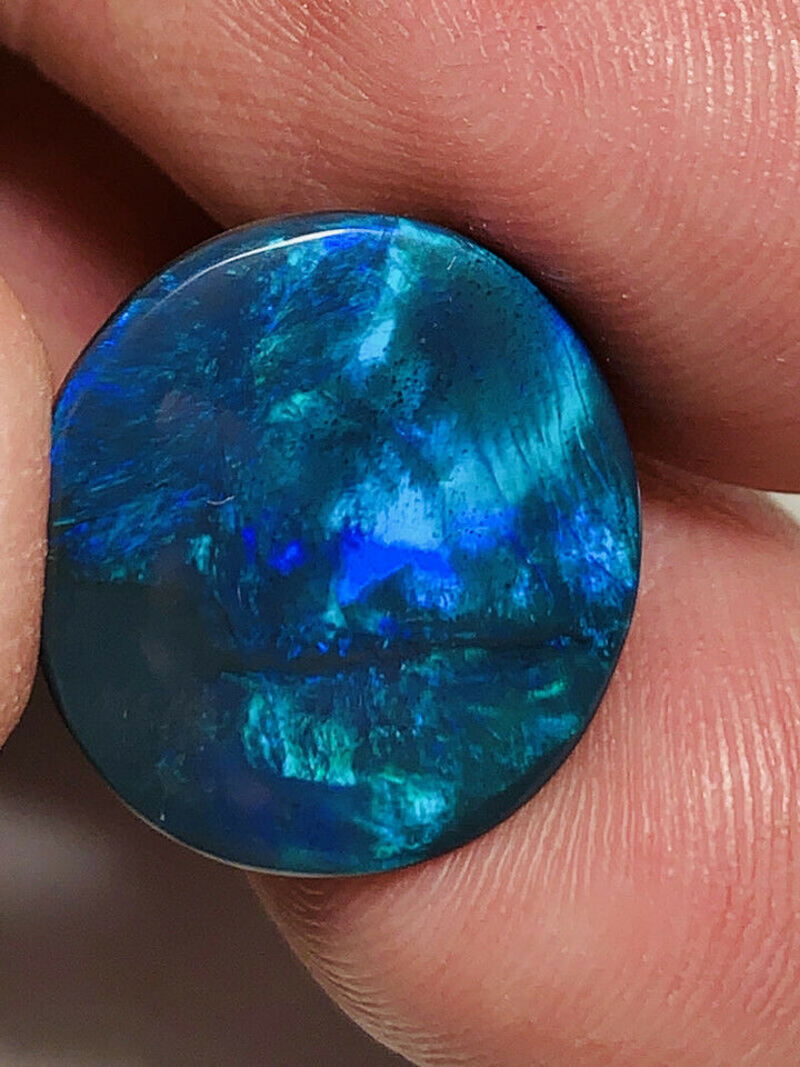 Australian Black Opal Gemstone 7cts  Mulga® Field N2 Body Tone B2 Brightness Gorgeous Green &  Blue fires 16x16x3mm GEM1000