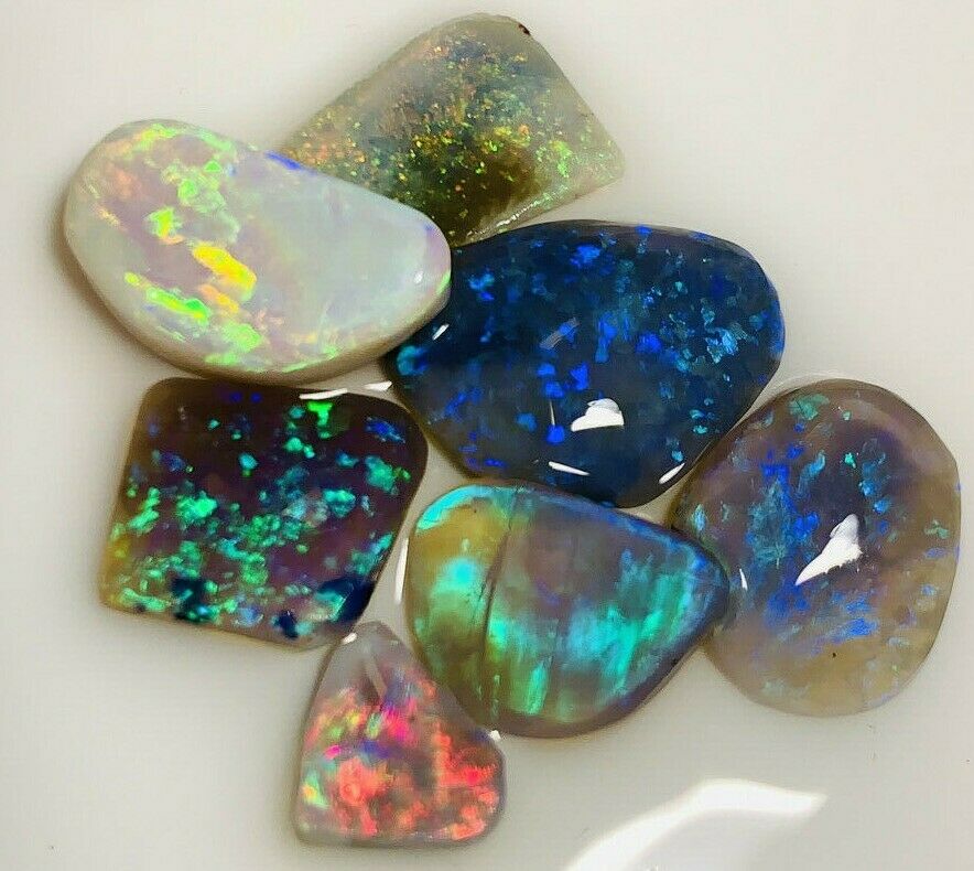Australian Opal Rubs parcel  Gem Grade Black & Semi Black Opal Miners Bench® Rubs / Preforms 27cts Lots of Lovely bright FIRES / MULTIFIRES 20x12x3mm to 10x6x3mm GEM21