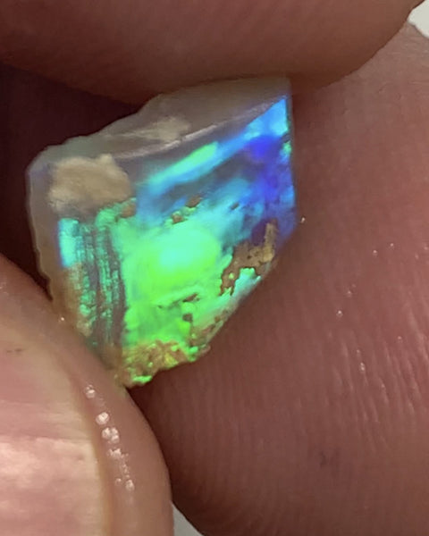 Australian Opal Crystal Rough / Rub / Preform 1.8cts SCRIPT & BROADFLASH Super Bright Multi fires WSB258