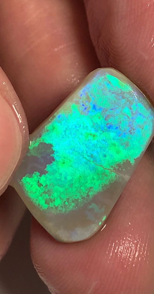 Australian Rough Rub Mintabie Opal 9.4cts Semi Black Seam Top Brightness Super Saturated &  Vivid Multifires Packed with Potential 20x14x3mm WSN49