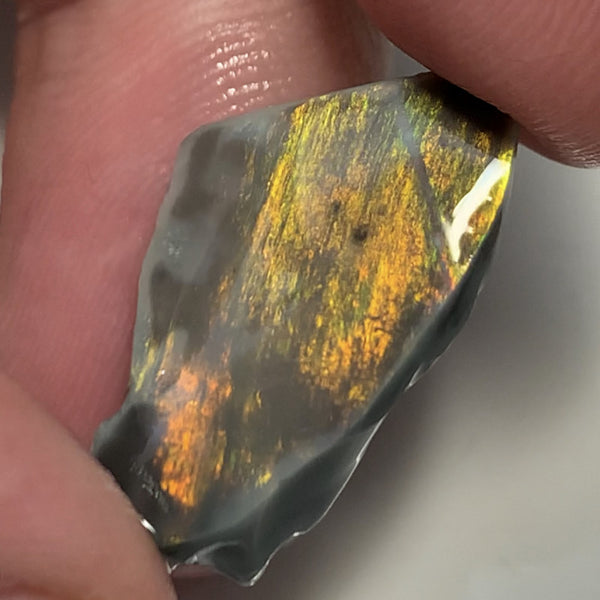 Australian Black Opal High Grade Rough / Rub Jewellery Grade  N3 Bodytone 13.5cts Packed with bright Orange fires & gorgeous pattern WSB659