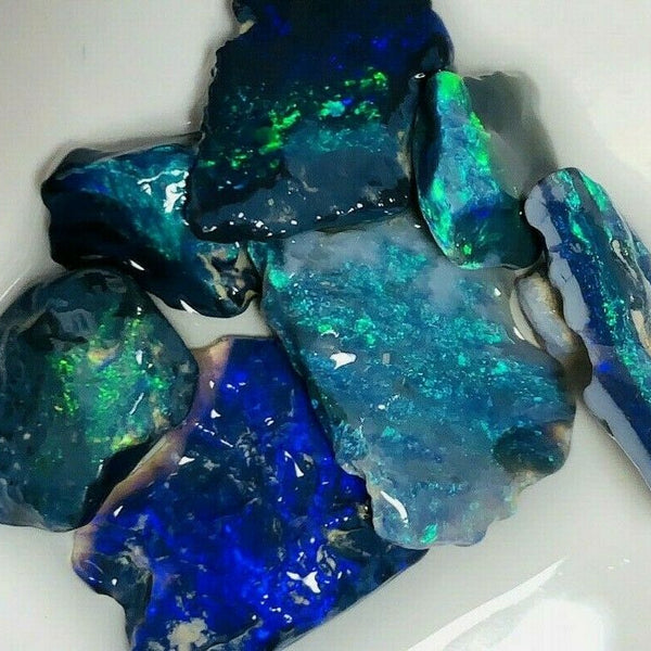 Australian Rough GEM GRADE N1 & N2 Mulga® Field Black Opal Parcel 30cts Beautiful & Bright Stunning Super Bright Fires for cutters 18x12x3mm to 10x9x3mm GEM25