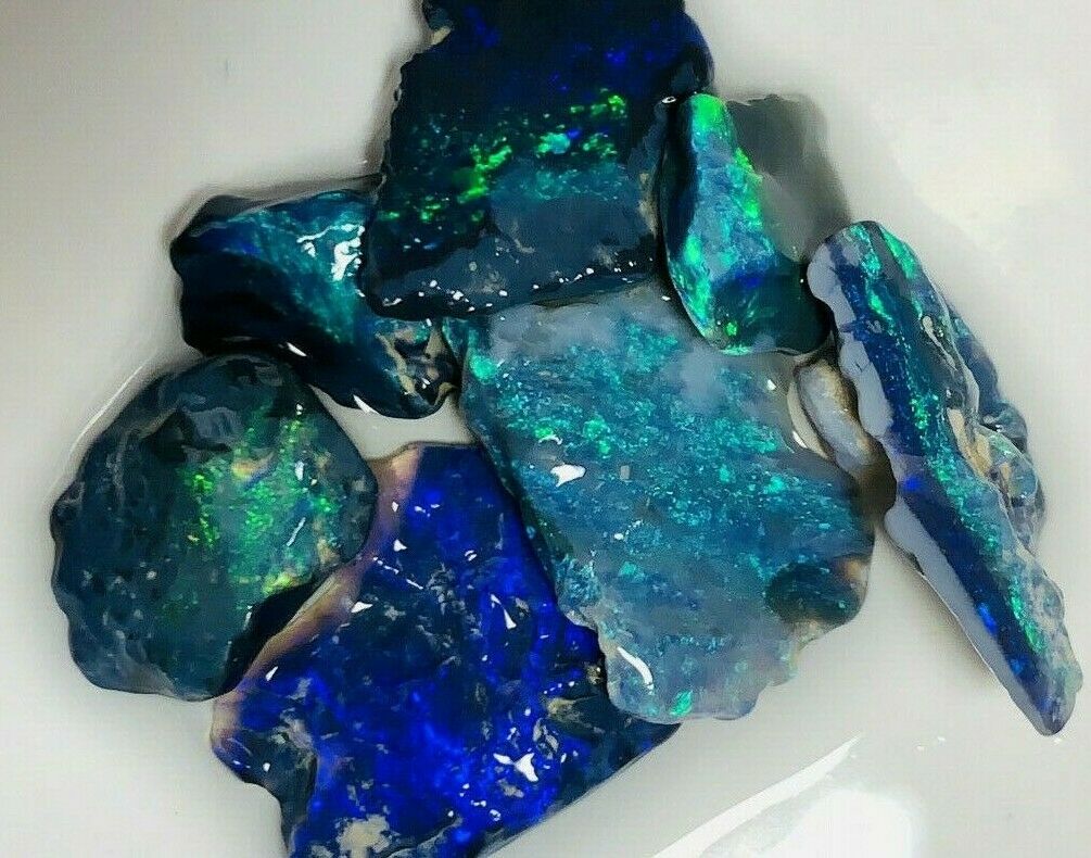 Australian Rough GEM GRADE N1 & N2 Mulga® Field Black Opal Parcel 30cts Beautiful & Bright Stunning Super Bright Fires for cutters 18x12x3mm to 10x9x3mm GEM25