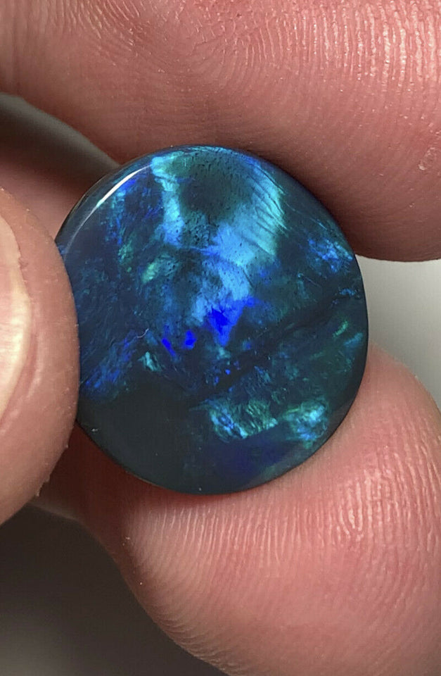 Australian Black Opal Gemstone 7cts  Mulga® Field N2 Body Tone B2 Brightness Gorgeous Green &  Blue fires 16x16x3mm GEM1000