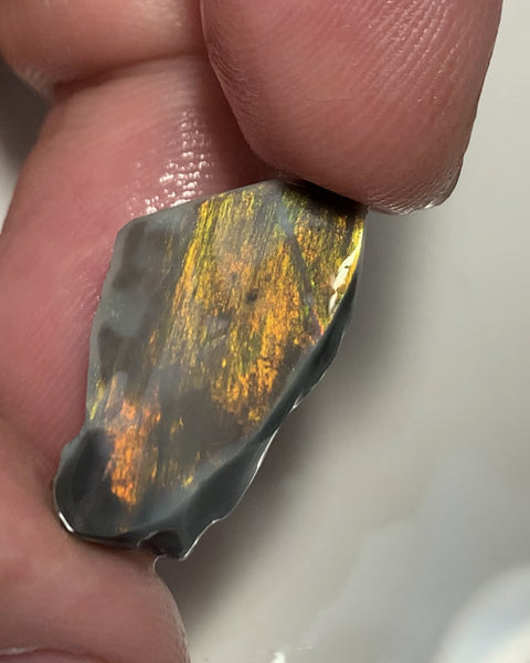 Australian Black Opal High Grade Rough / Rub Jewellery Grade  N3 Bodytone 13.5cts Packed with bright Orange fires & gorgeous pattern WSB659