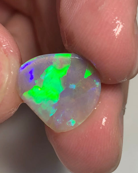 Australian Opal Crystal Rough / Rub / Preform High Grade 2.7cts Jewellery Grade Bright Multi fires 16x15x1mm WSJ58