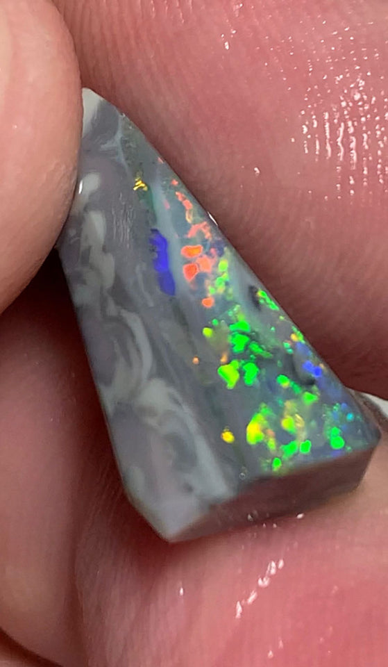 Australian Lightning Ridge Rough / Rub Semi Black opal Miners Bench® 7cts Gorgeous Bright Multifires 20x9x8mm WSP91