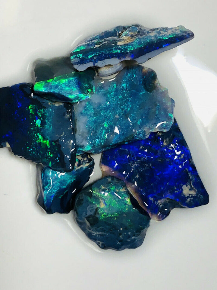 Australian Rough GEM GRADE N1 & N2 Mulga® Field Black Opal Parcel 30cts Beautiful & Bright Stunning Super Bright Fires for cutters 18x12x3mm to 10x9x3mm GEM25
