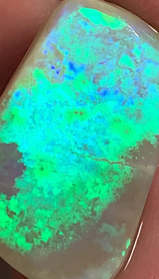 Australian Rough Rub Mintabie Opal 9.4cts Semi Black Seam Top Brightness Super Saturated &  Vivid Multifires Packed with Potential 20x14x3mm WSN49