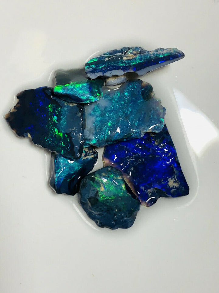 Australian Rough GEM GRADE N1 & N2 Mulga® Field Black Opal Parcel 30cts Beautiful & Bright Stunning Super Bright Fires for cutters 18x12x3mm to 10x9x3mm GEM25
