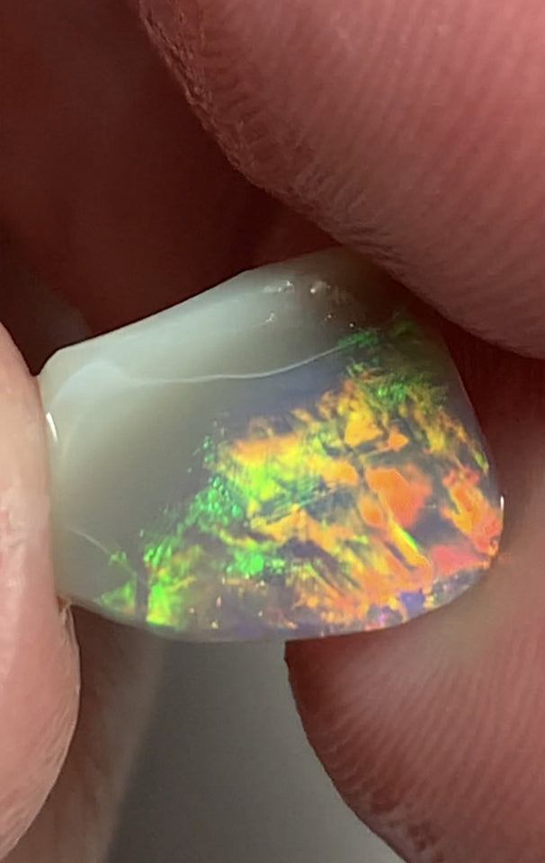 Australian Opal Crystal Rough / Rub / Preform 1.5cts Ultra rare Finger Print Pattern combo pattern amazing Super Bright Multi fires 11x9x2mm WSD950