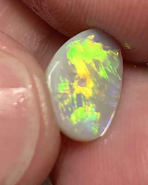 Australian Opal Amazing Gem Quality Semi Black Rub 1.6cts Rough / Rub / Preform Clean Super bright MULTIFIRES Broadflash & Straw Combo 12x9x2mm WSD880A