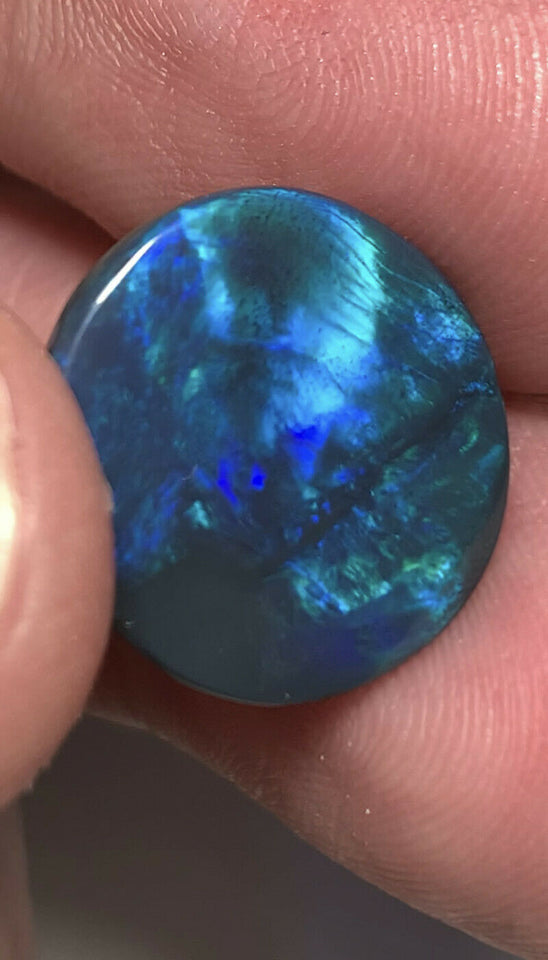 Australian Black Opal Gemstone 7cts  Mulga® Field N2 Body Tone B2 Brightness Gorgeous Green &  Blue fires 16x16x3mm GEM1000