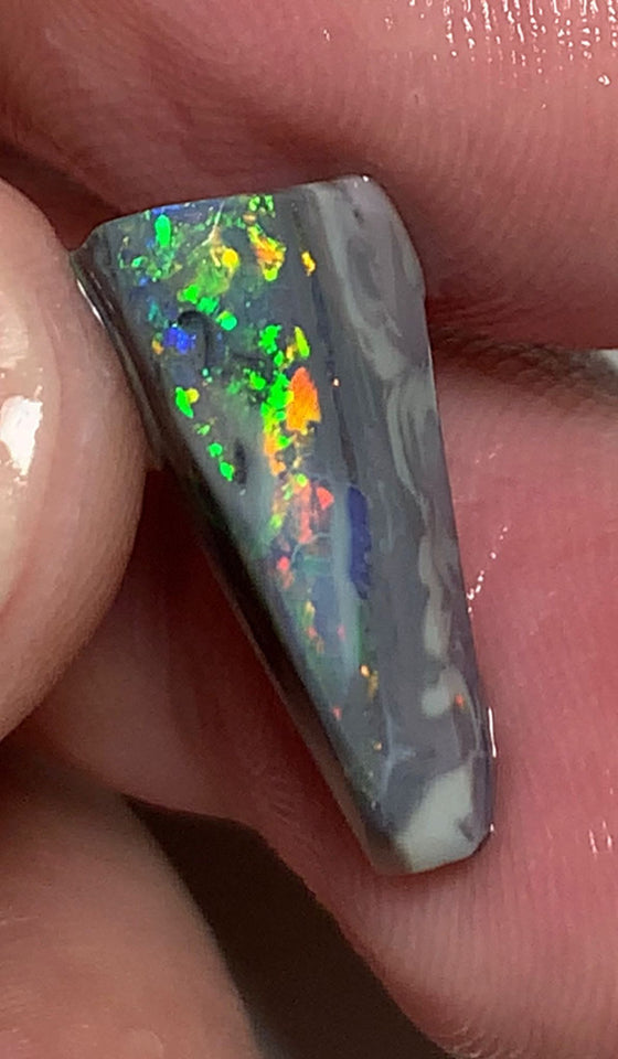 Australian Lightning Ridge Rough / Rub Semi Black opal Miners Bench® 7cts Gorgeous Bright Multifires 20x9x8mm WSP91