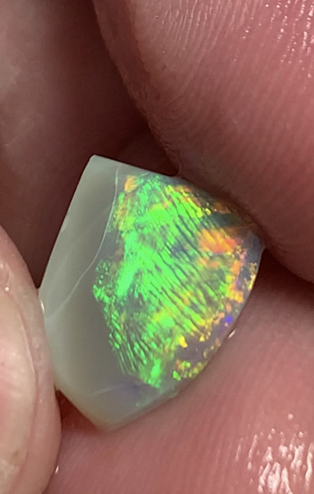 Australian Opal Crystal Rough / Rub / Preform 1.5cts Ultra rare Finger Print Pattern combo pattern amazing Super Bright Multi fires 11x9x2mm WSD950