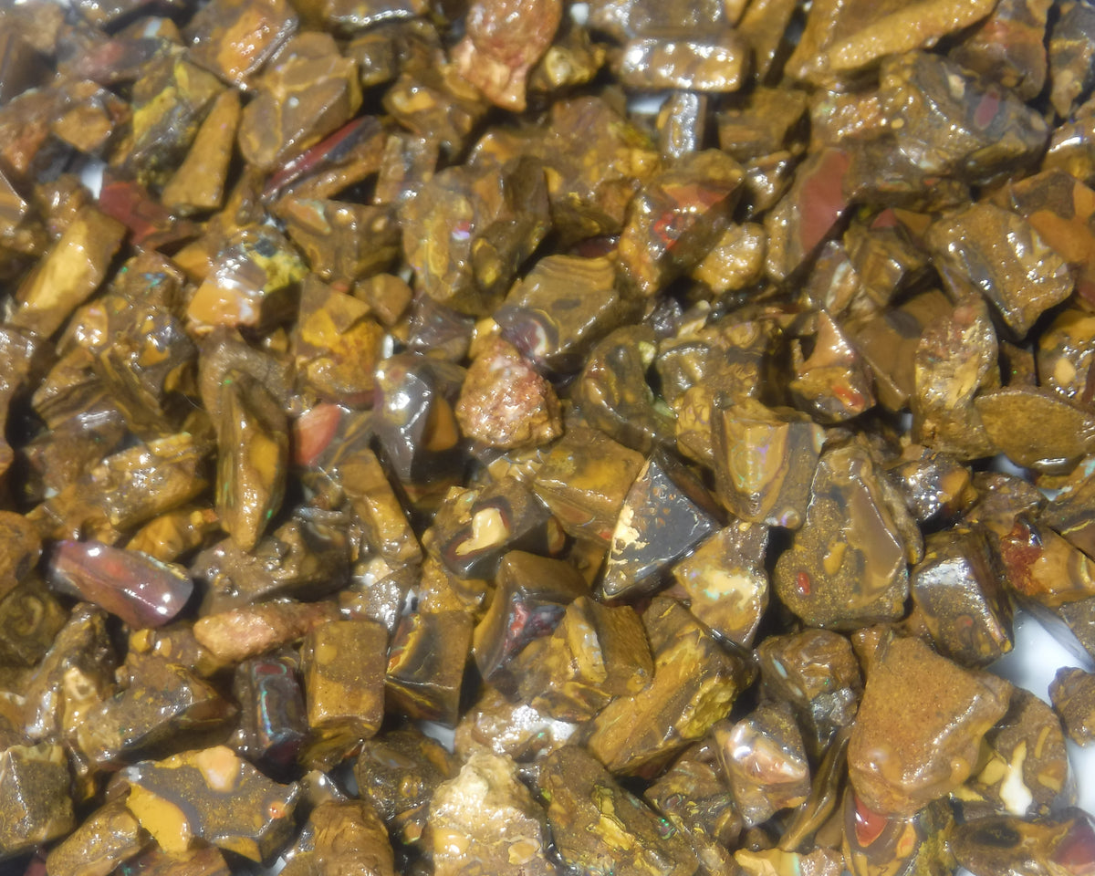 400 cts Random Scoop of Low Grade Koroit boulder/matrix ironstone pieces from Queensland Australia size range  20mm to 5mm size range