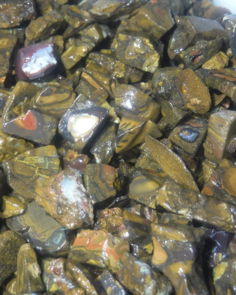 400 cts Random Scoop of Low Grade Koroit boulder/matrix ironstone pieces from Queensland Australia size range  20mm to 5mm size range