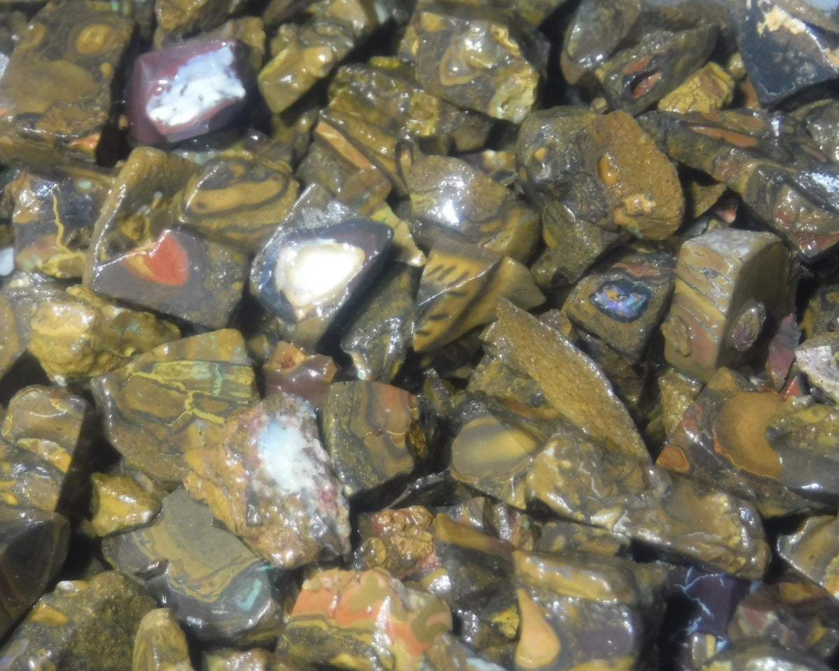400 cts Random Scoop of Low Grade Koroit boulder/matrix ironstone pieces from Queensland Australia size range  20mm to 5mm size range
